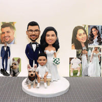 Custom Family Wedding Bobbleheads with Pets - Get Bobble Head