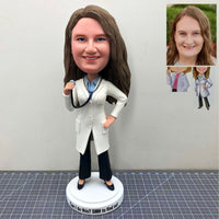 Custom Female Doctor Statues Personalized Medical Doctor Bobbleheads.
