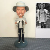 Custom Personalized Fisherman Bobblehead.