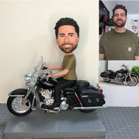 Custom Bobblehead on Motorcycle, Custom Racing Motorcycle Bobblehead, Personalized Moto Bobblehead For Father, Motorcycle Rider Bobblehead - Get Bobble Head