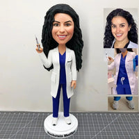 Custom Injection Doctor Bobblehead, Personalized Female Doctor Bobblehead, Personalized Medical Doctor Figurines, Nice Present For A Doctor - Get Bobble Head